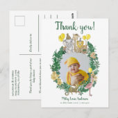 Mooie Jungle Safari Dieren Baby Shower Bedankt Briefkaart (Voorkant / Achterkant)