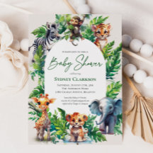 Mooie Jungle Safari Tropische Dieren Baby Shower