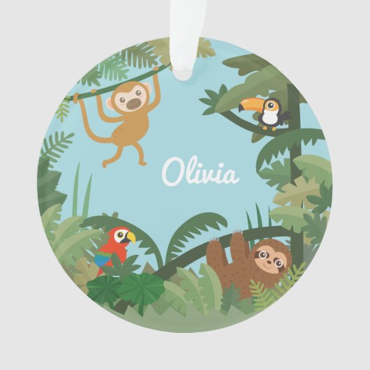 Mooie jungle thema kinderkamer decoratieve ornamen ornament (voorkant)