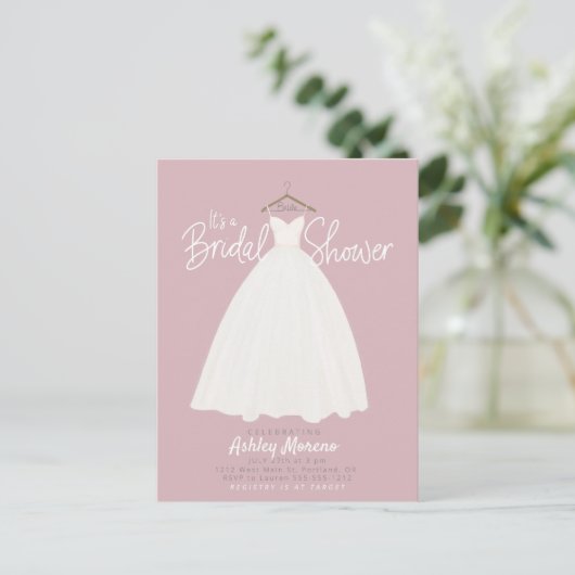 Mooie jurk Vrijgezellenfeest aanpasbare kleur I Briefkaart (Staand voorkant)