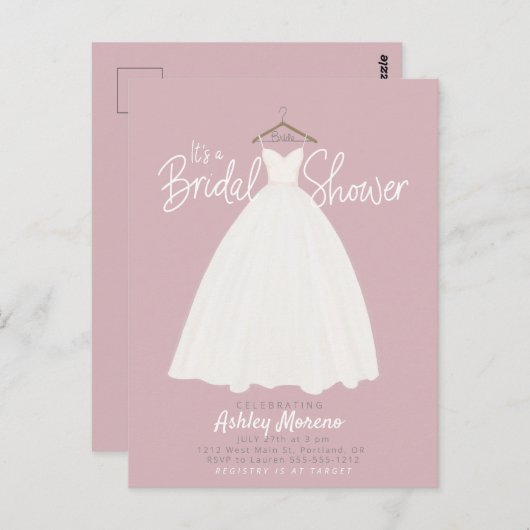 Mooie jurk Vrijgezellenfeest aanpasbare kleur I Briefkaart (Voorkant / Achterkant)