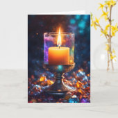 Mooie kaars kerst kaart (Gele Bloem)