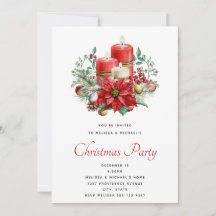 Mooie Kaarsen en Poinsettia Boeket Kerstmis