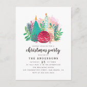 Mooie Kaarsen Familie Kerstvakantie Feest Uitnodiging Briefkaart (Voorkant)