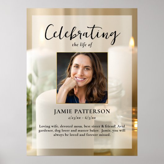 Mooie kaarsen, levensviering Foto begrafenis Poster (Voorkant)