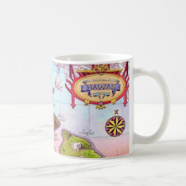 Mooie kaart van Hawaiaanse eilanden Koffiemok