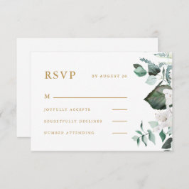 Mooie Kaart van het Wit-Floral Wedding RSVP