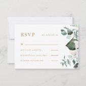 Mooie Kaart van het Wit-Floral Wedding RSVP (Voorkant)