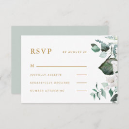 Mooie Kaart van het Wit-Floral Wedding RSVP