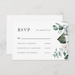 Mooie Kaart van het Wit-Floral Wedding RSVP