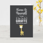 Mooie Kaart voor Giraffe Liefhebbers Funny Dieren  (Gele Bloem)