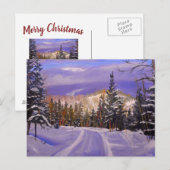 Mooie Kaart voor Kerstmis in de bergen (Voorkant / Achterkant)
