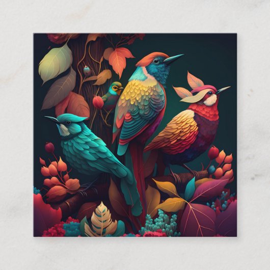 Mooie Kaart voor kleurrijke vogelbedekking (Voorkant)