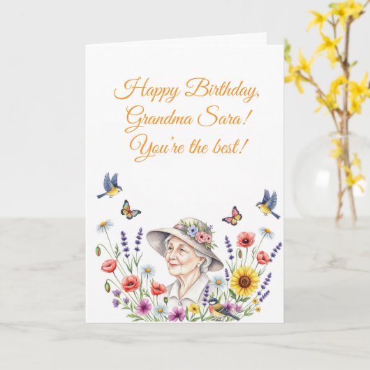 Mooie Kaart voor oma (Gele Bloem)