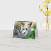 Mooie kaarten voor kattennota's, leeg binnenin (Gele Bloem)