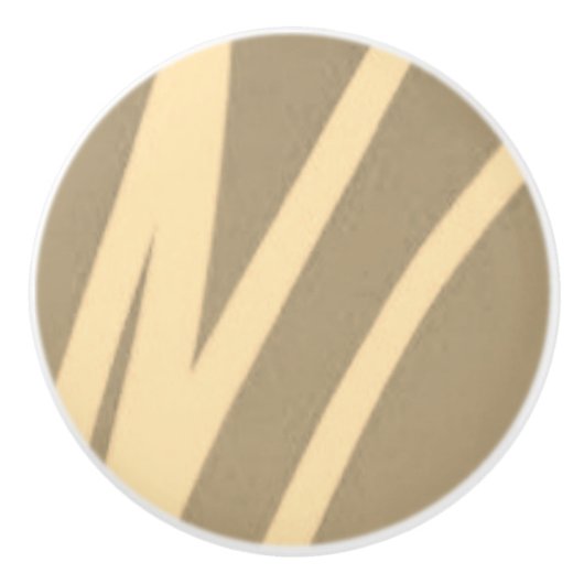 Mooie kabinetstrek met crème en beige keramische knop (Voorkant)