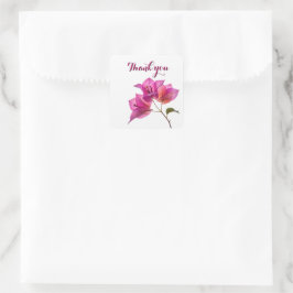 Mooie Kagoj Phool Papieren Bloem Botanische Flora Vierkante Sticker