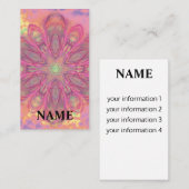 Mooie kaleidoscoop in roze kleur met textuur visitekaartje (Voorkant / Achterkant)