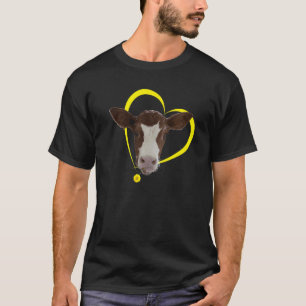 Mooie kalf koe motief Ik hou van koeien Ik hou van T-shirt