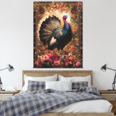 Mooie kalkoen bloemontwerp canvas afdruk (Insitu (Slaapkamer))