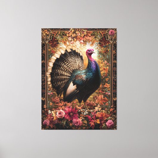 Mooie kalkoen bloemontwerp canvas afdruk (Voorkant)