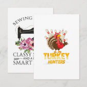 Mooie kalkoenjager Funny Bowling Thanksgiving Kaart (Voorkant / Achterkant)