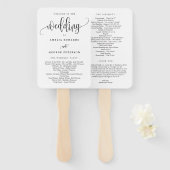 Mooie kalligrafie bewerkbare kleur bruiloft progra handwaaier (Voorkant en achterkant)