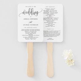 Mooie kalligrafie bewerkbare kleur bruiloft progra handwaaier