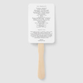 Mooie kalligrafie bewerkbare kleur bruiloft progra handwaaier (Achterkant)