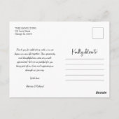 Mooie kalligrafie bruiloft dank u foto briefkaart (Achterkant)