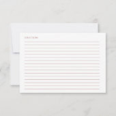 Mooie kalligrafie bruiloft feest recept kaarten (Achterkant)