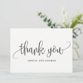 Mooie kalligrafie Dank u kaart (Staand voorkant)