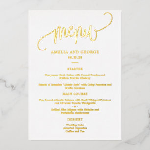 Mooie kalligrafie ECHTE FOLIE Elegant Menu Kaart
