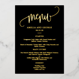 Mooie kalligrafie ECHTE FOLIE Elegant Menu Kaart