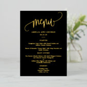 Mooie kalligrafie ECHTE FOLIE Elegant Menu Kaart (Staand Voorkant)