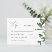 Mooie kalligrafie en Grieks huwelijk Rsvp (Staand voorkant)