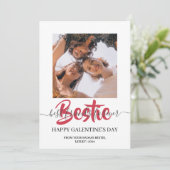 Mooie kalligrafie Fijne Galentines dag beste vrien Feestdagenkaart (Staand voorkant)