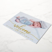 Mooie kalligrafie foto geboorteaankondigingskaarte folie uitnodiging (Gedraaid)