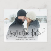 Mooie kalligrafie foto Save the Date Briefkaart (Voorkant)