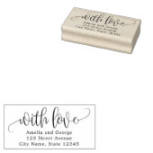 Mooie kalligrafie gepersonaliseerde houten stempel (Gestempeld)