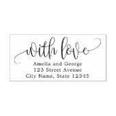 Mooie kalligrafie gepersonaliseerde houten stempel (Afrduk)