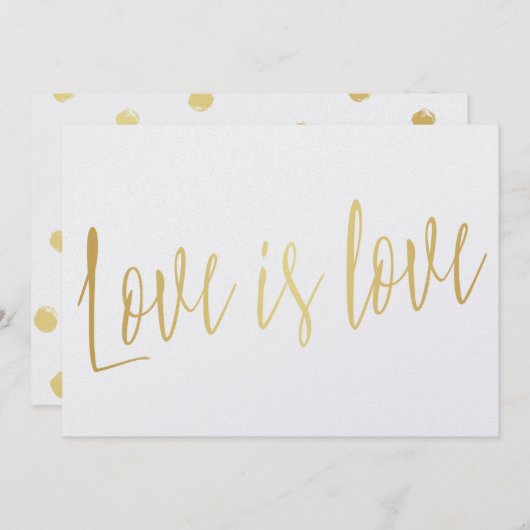 Mooie kalligrafie goud "Liefde is liefde" (Voorkant / Achterkant)