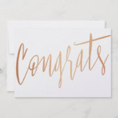 Mooie kalligrafie gouden roos "Congrats" Kaart (Voorkant)