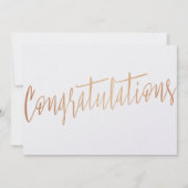 Mooie kalligrafie gouden roos "Gefeliciteerd" Kaart (Voorkant)