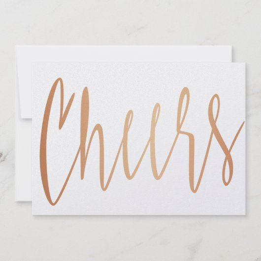 Mooie kalligrafie gouden roos "Proost" (Voorkant)