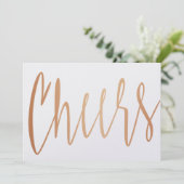 Mooie kalligrafie gouden roos "Proost" (Staand voorkant)