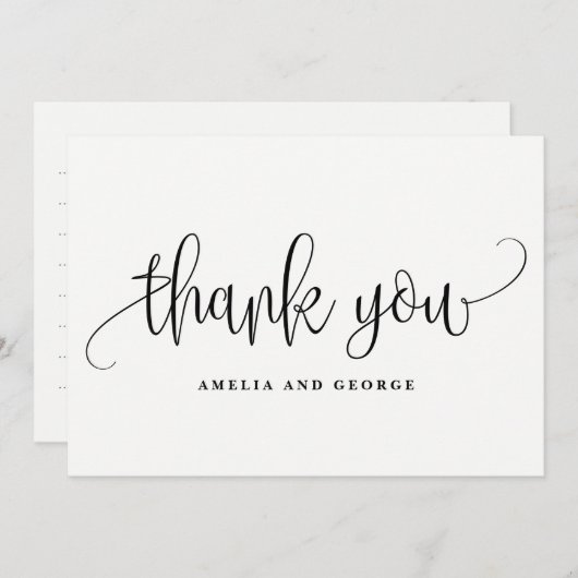 Mooie kalligrafie Hartelijk dank Bedankkaart (Voorkant / Achterkant)