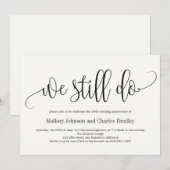 Mooie kalligrafie huwelijksjubileum uitnodiging (Voorkant / Achterkant)