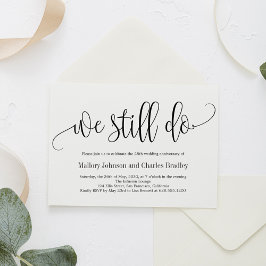 Mooie kalligrafie huwelijksjubileum uitnodiging