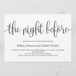 Mooie kalligrafie repetitie diner uitnodiging